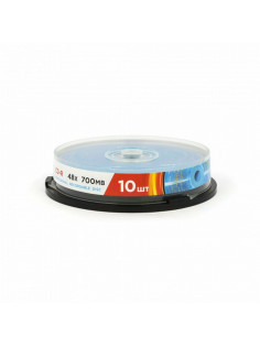 Диск CD-R MIREX, 700 Мб, 48x, Cake Box (упаковка на шпиле), КОМПЛЕКТ 10 шт., UL120051A8L