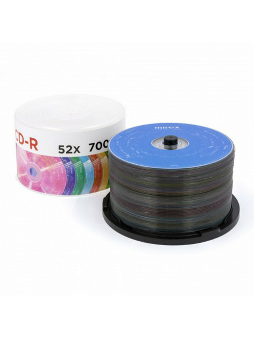 Диск CD-R MIREX Random Color, 700 Мб, 48x, Cake Box (упаковка на шпиле), КОМПЛЕКТ 50 шт., цветные, UL120009A8B