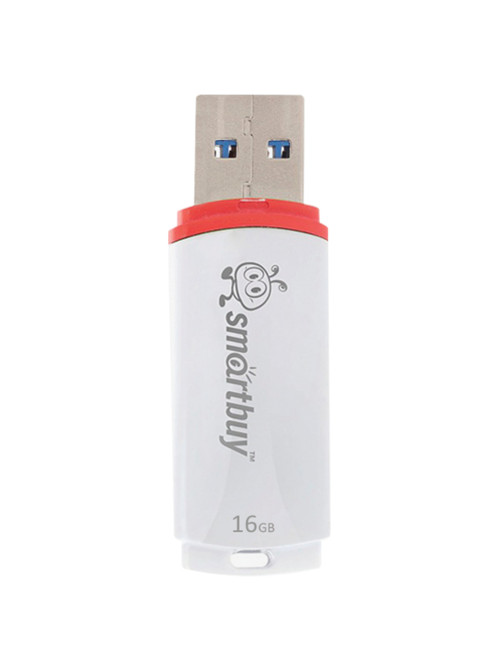 Флеш-диск 16 GB, SMARTBUY Crown, USB 2.0, белый, SB16GBCRW-W