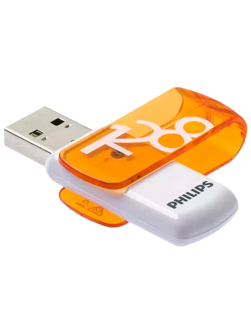 Флеш-диск 128 GB PHILIPS VIVID, разъем USB 2.0, желтый, FM12FD05B/97