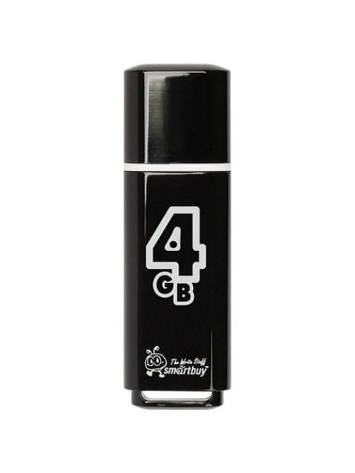 Флеш-диск 4 GB, SMARTBUY Glossy, USB 2.0, черный, SB4GBGS-K