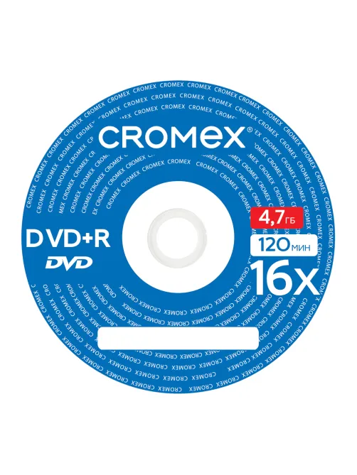 Диск DVD+R CROMEX (КРОМЕКС), 4,7 Gb, 16x, Slim Case, 1 шт., 514308