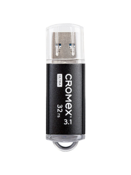 Флеш-диск 32 GB, CROMEX (КРОМЕКС) Ultra USB 3.1, металлический корпус, черный, 514163
