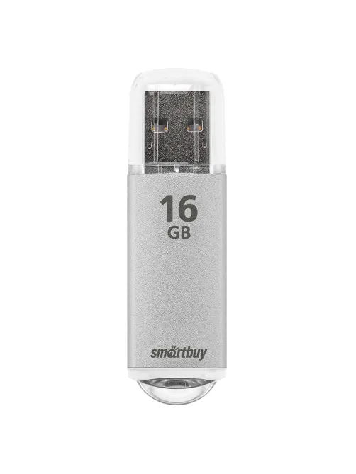 Флеш-диск 16 GB, SMARTBUY V-Cut, USB 2.0, металлический корпус, серебристый, SB16GBVC-S