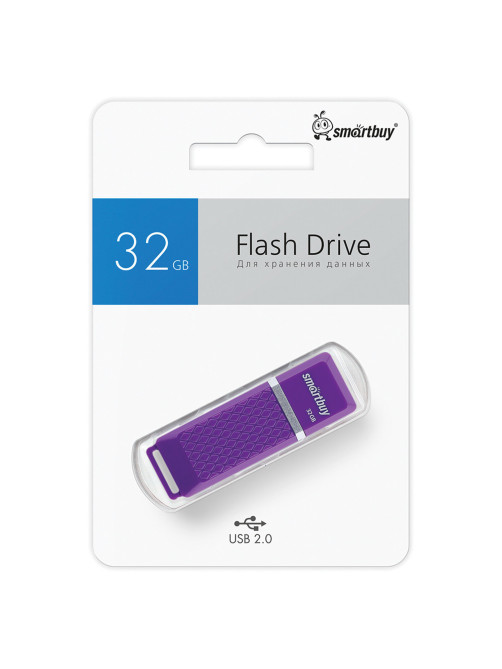Флеш-диск 32 GB, SMARTBUY Quartz, USB 2.0, фиолетовый, SB32GBQZ-V