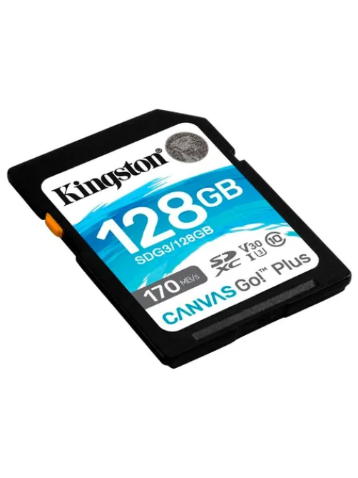 Карта памяти SDXC 128GB KINGSTON Canvas Go Plus, UHS-I U3, 170 Мб/с (class 10), SDG3/128GB