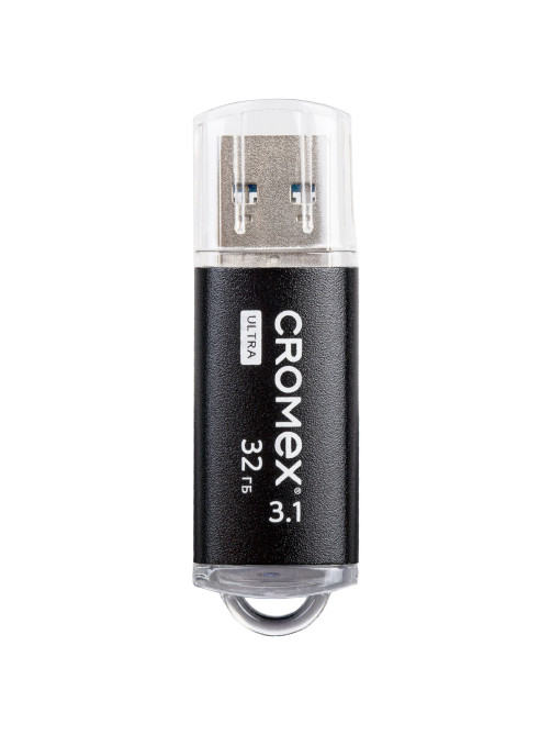Флеш-диск 32 GB, CROMEX (КРОМЕКС) Ultra USB 3.1, металлический корпус, черный, 514163