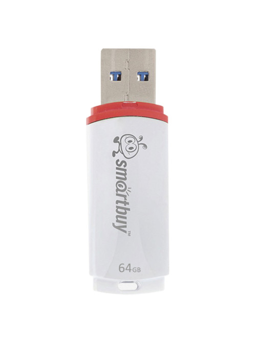 Флеш-диск 64 GB, SMARTBUY Crown, USB 2.0, белый, SB64GBCRW-W
