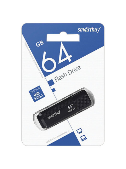 Флеш-диск 64 GB SMARTBUY Dock USB 3.0, черный, SB64GBDK-K3