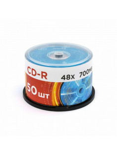Диск CD-R MIREX, 700 Мб, 48x, Cake Box (упаковка на шпиле), КОМПЛЕКТ 50 шт., UL120051A8B