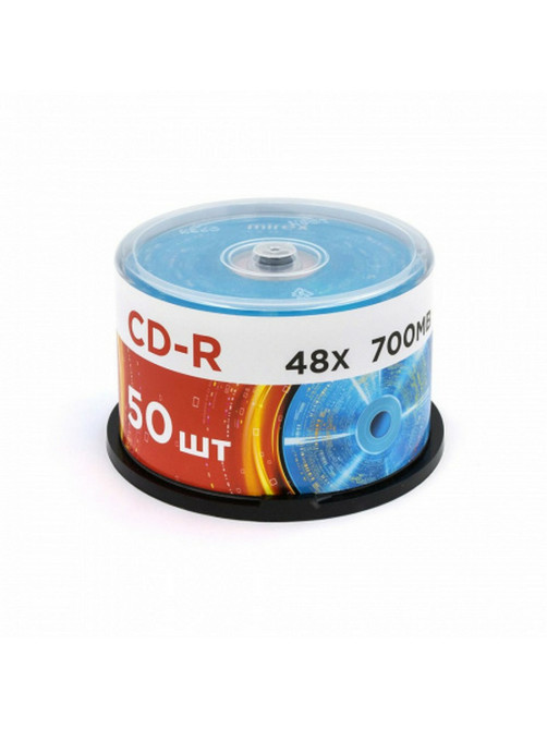 Диск CD-R MIREX, 700 Мб, 48x, Cake Box (упаковка на шпиле), КОМПЛЕКТ 50 шт., UL120051A8B