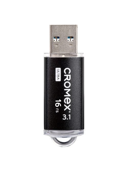 Флеш-диск 16 GB, CROMEX (КРОМЕКС) Ultra USB 3.1, металлический корпус, черный, 514162