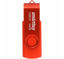 Флеш-диск 64 GB SMARTBUY Twist USB 3.0, красный, SB064GB3TWR