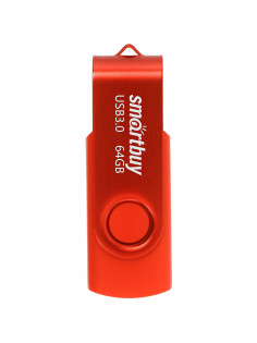Флеш-диск 64 GB SMARTBUY Twist USB 3.0, красный, SB064GB3TWR