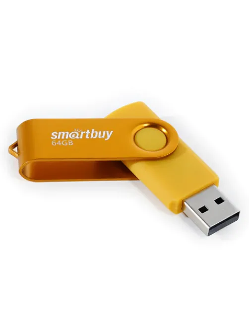 Флеш-диск 64 GB SMARTBUY Twist USB 2.0, желтый, SB064GB2TWY
