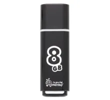 Флеш-диск 8 GB, SMARTBUY Glossy, USB 2.0, черный, SB8GBGS-K