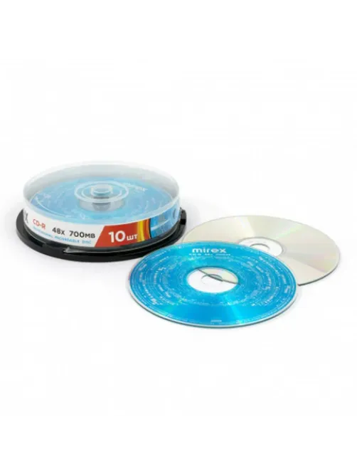 Диск CD-R MIREX, 700 Мб, 48x, Cake Box (упаковка на шпиле), КОМПЛЕКТ 10 шт., UL120051A8L