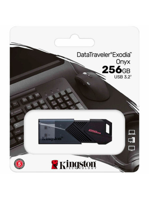 Флеш-диск 256 GB KINGSTON DataTraveler Exodia Onyx, разъем USB 3.2, черный, DTXON/256GB