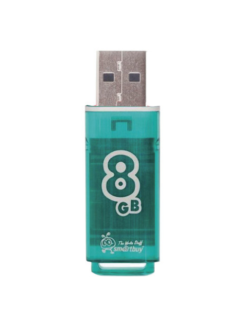 Флеш-диск 8 GB, SMARTBUY Glossy, USB 2.0, зеленый, SB8GBGS-G