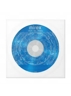 Диск CD-R MIREX, 700 Мб, 48x, бумажный конверт, 1 штука, UL120051A8C