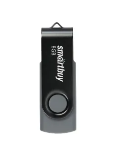 Флеш-диск 8 GB SMARTBUY Twist USB 2.0, черный, SB008GB2TWK