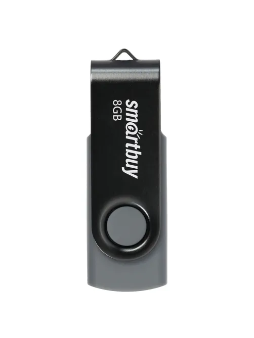Флеш-диск 8 GB SMARTBUY Twist USB 2.0, черный, SB008GB2TWK