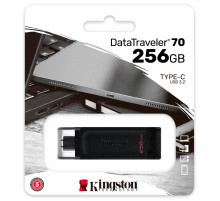 Флеш-диск 256 GB KINGSTON DataTraveler 70, разъем Type-C 3.2, черный, DT70/256GB