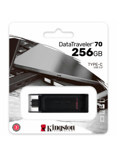 Флеш-диск 256 GB KINGSTON DataTraveler 70, разъем Type-C 3.2, черный, DT70/256GB