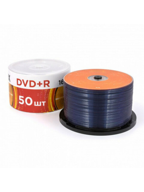 Диск DVD+R (плюс) MIREX, 4,7 Гб, 16x, Cake Box (упаковка на шпиле), КОМПЛЕКТ 50 шт., UL130013A1B