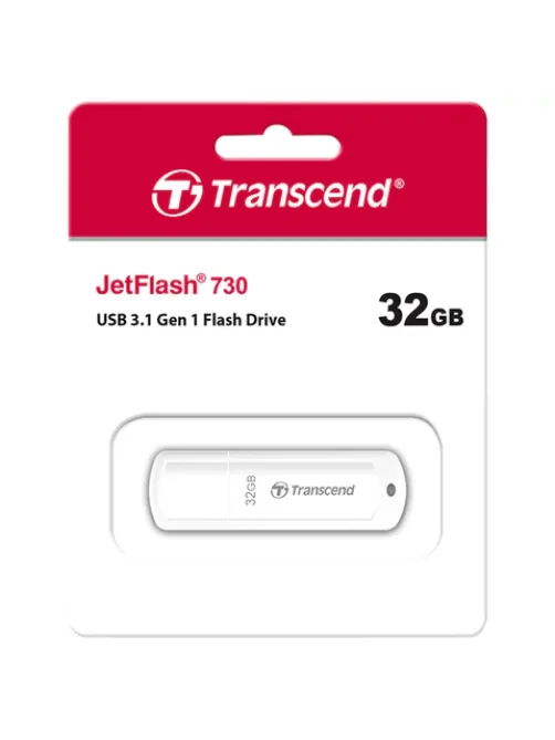 Флеш-диск 32 GB TRANSCEND JetFlash 730, USB 3.1, белый, TS32GJF730