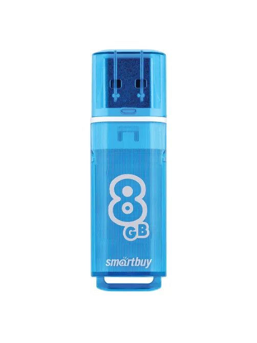 Флеш-диск 8 GB, SMARTBUY Glossy, USB 2.0, синий, SB8GBGS-B