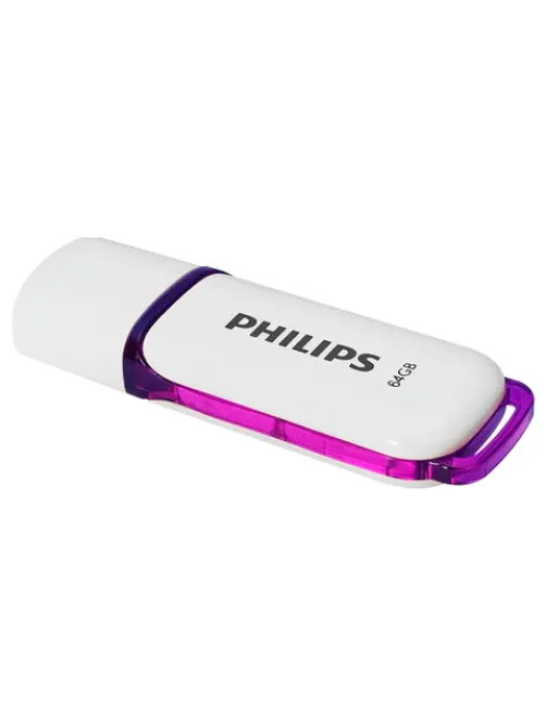Флеш-диск 64 GB PHILIPS SNOW, разъем USB 2.0, фиолетовый, FM64FD70B/97