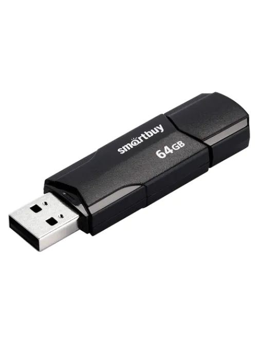 Флеш-диск 64 GB SMARTBUY Clue, USB 2.0, черный, SB64GBCLU-K