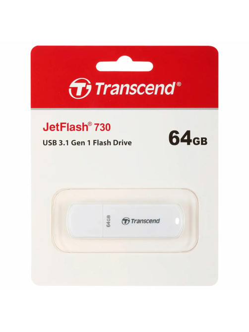 Флеш-диск 64 GB TRANSCEND JetFlash 730, USB 3.1, белый, TS64GJF730