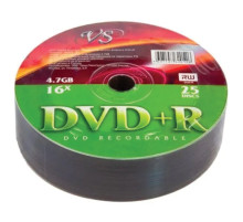 Диск DVD+R (плюс) VS, 4,7 Гб, 16x, Bulk (термоусадка без шпиля), КОМПЛЕКТ 25 шт., VSDVD, VSDVDPRS2501
