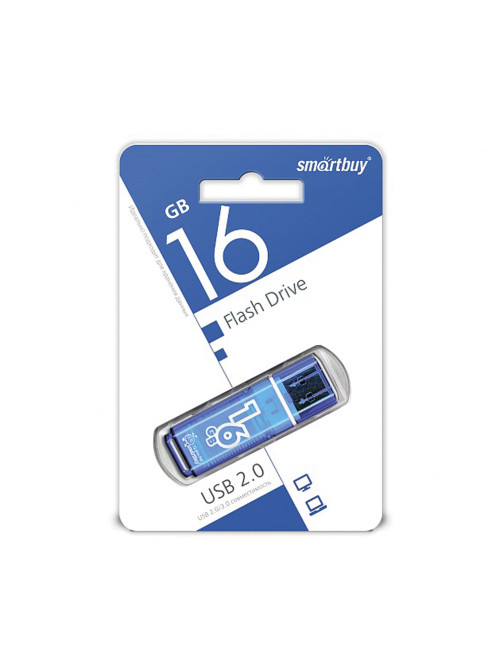 Флеш-диск 16 GB, SMARTBUY Glossy, USB 2.0, синий, SB16GBGS-B