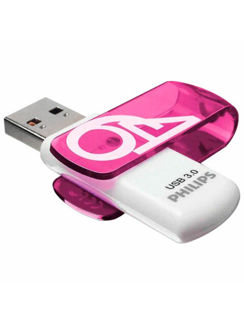 Флеш-диск 64 GB PHILIPS VIVID, разъем USB 3.0, фиолетовый, FM64FD00B/97