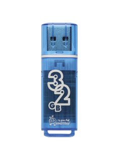 Флеш-диск 32 GB, SMARTBUY Glossy, USB 2.0, синий, SB32GBGS-B