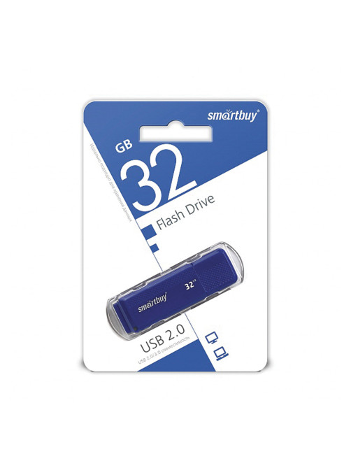 Флеш-диск 32 GB, SMARTBUY Dock, USB 2.0, синий, SB32GBDK-B