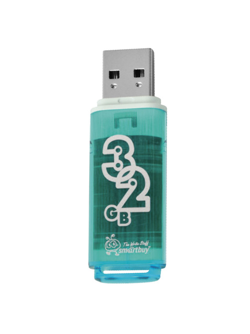 Флеш-диск 32 GB, SMARTBUY Glossy, USB 2.0, зеленый, SB32GBGS-G