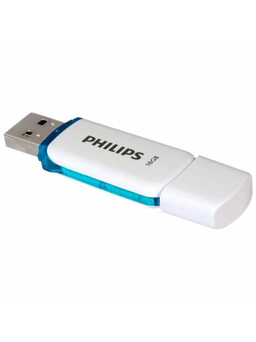 Флеш-диск 16 GB PHILIPS SNOW, разъем USB 2.0, синий, FM16FD70B/97