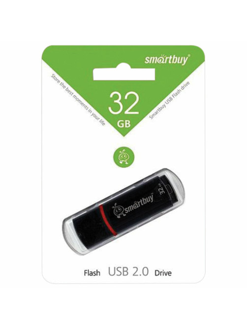 Флеш-диск 32 GB, SMARTBUY Crown, USB 2.0, черный, SB32GBCRW-K