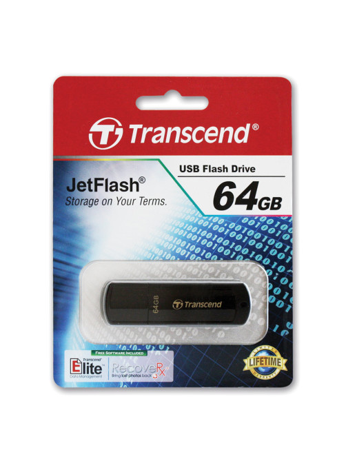 Флеш-диск 64 GB, TRANSCEND Jet Flash 350, USB 2.0, черный, TS64GJF350