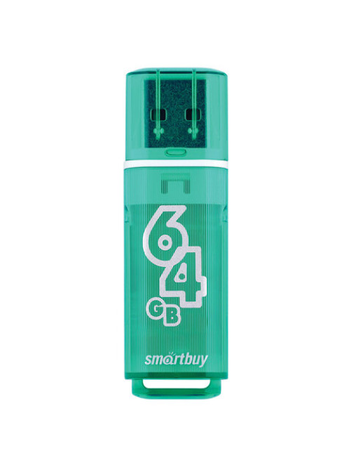 Флеш-диск 64 GB SMARTBUY Glossy USB 2.0, зеленый, SB64GBGS-G