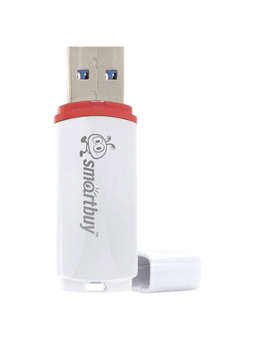 Флеш-диск 8 GB, SMARTBUY Crown, USB 2.0, белый, SB8GBCRW-W