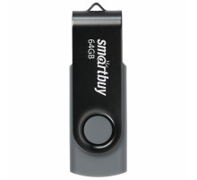 Флеш-диск 64 GB SMARTBUY Twist USB 2.0, черный, SB064GB2TWK