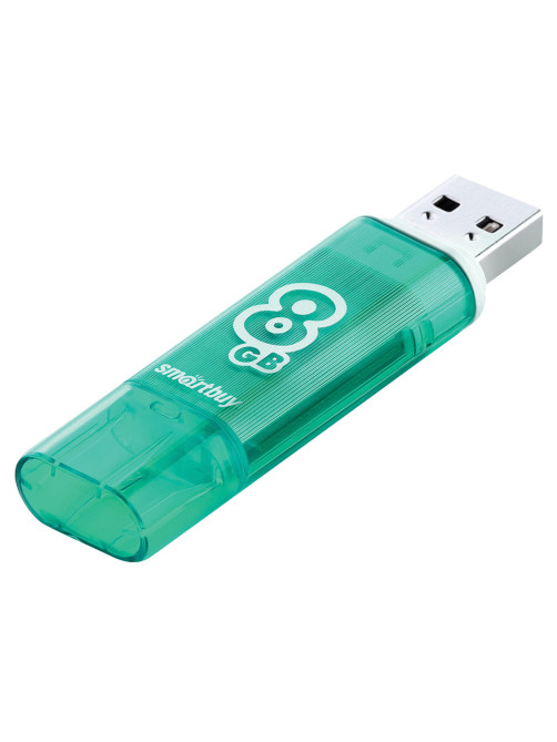 Флеш-диск 8 GB, SMARTBUY Glossy, USB 2.0, зеленый, SB8GBGS-G