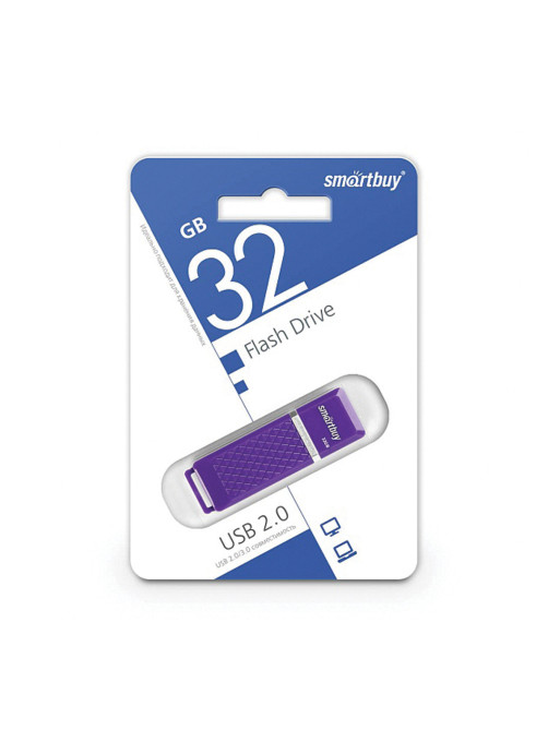 Флеш-диск 32 GB, SMARTBUY Quartz, USB 2.0, фиолетовый, SB32GBQZ-V