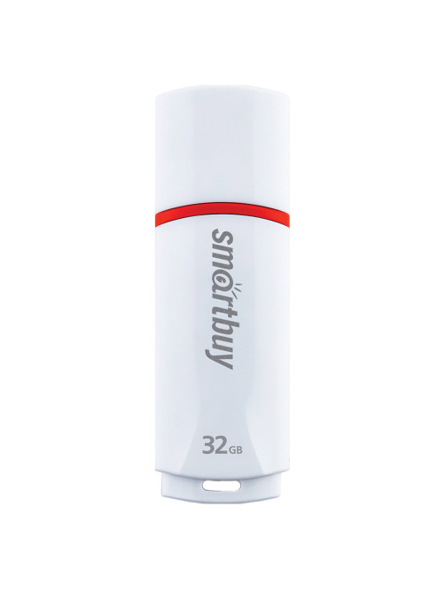 Флеш-диск 32 GB, SMARTBUY Crown, USB 2.0, белый, SB32GBCRW-W