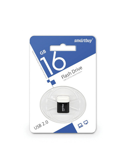 Флеш-диск 16 GB, SMARTBUY Lara, USB 2.0, черный, SB16GBLARA-K